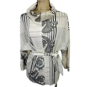 Vintage 70s Handmade high neck blouse.  With tie.  Size Large